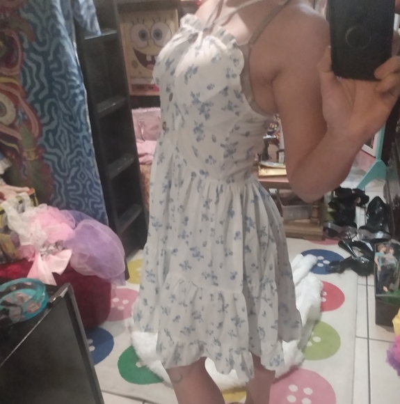 NWT CRB Strapless Floral Halter Skater Dress - Picture 5 of 11